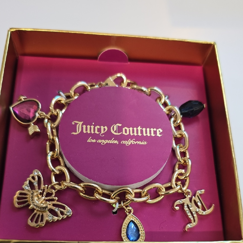 Juicy Couture Gold Bracelet with Colorful Charms